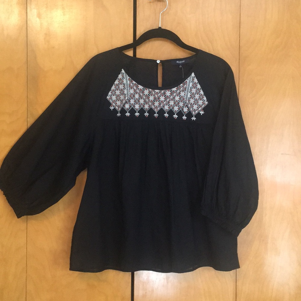 NWT MADEWELL EMBROIDERED TOP